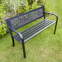 Metal garden clearance bench with cushion